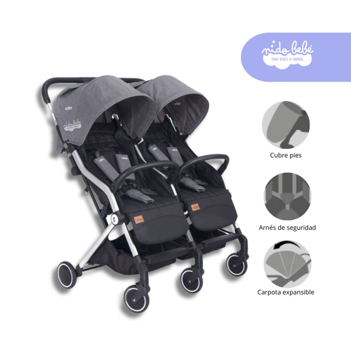 GENERICO - Coche Cuna Mellicero Partner Color Plomo