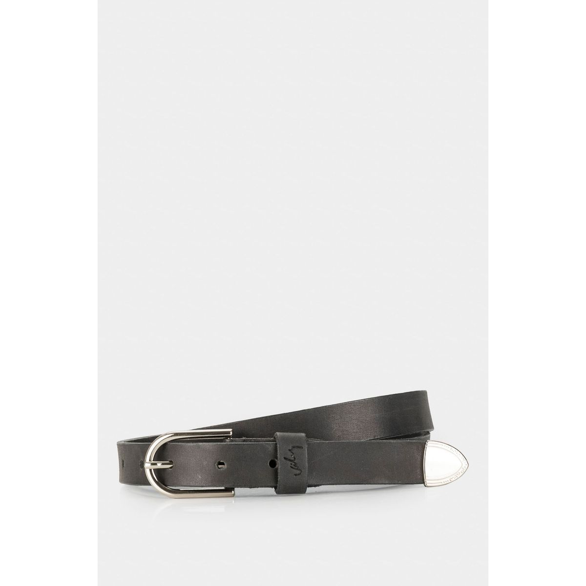 VELEZ - Vélez Cinturón Unifaz Cuero Mujer Puntera Metálica Negro