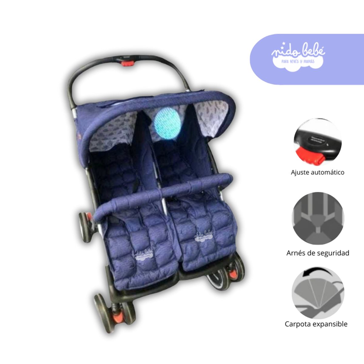 GENERICO - Coche Cuna Mellicero Lisboa Color Azul