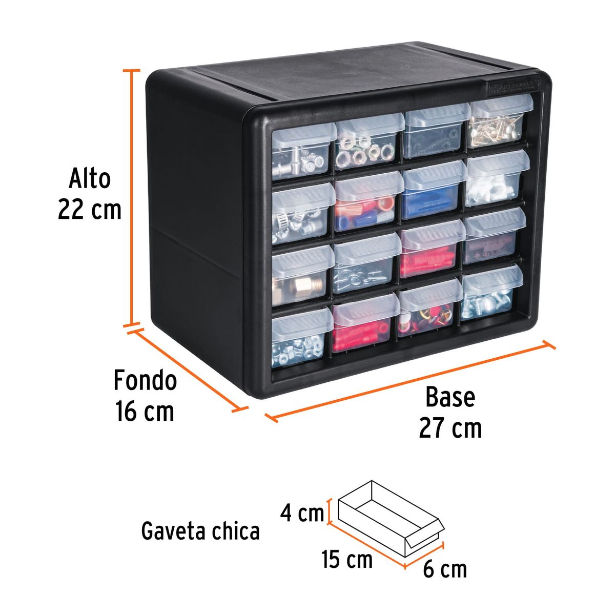 TRUPER - Organizador 16 Compartimiento Caja Gavetas 11851 Truper