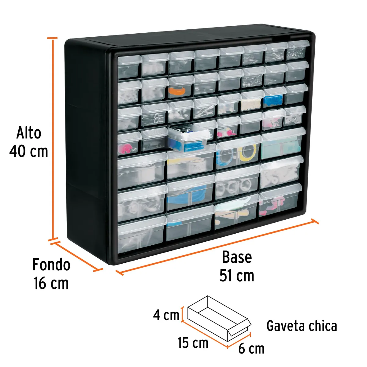TRUPER - Organizador 64 Compartimiento Caja Gavetas 10895 Truper