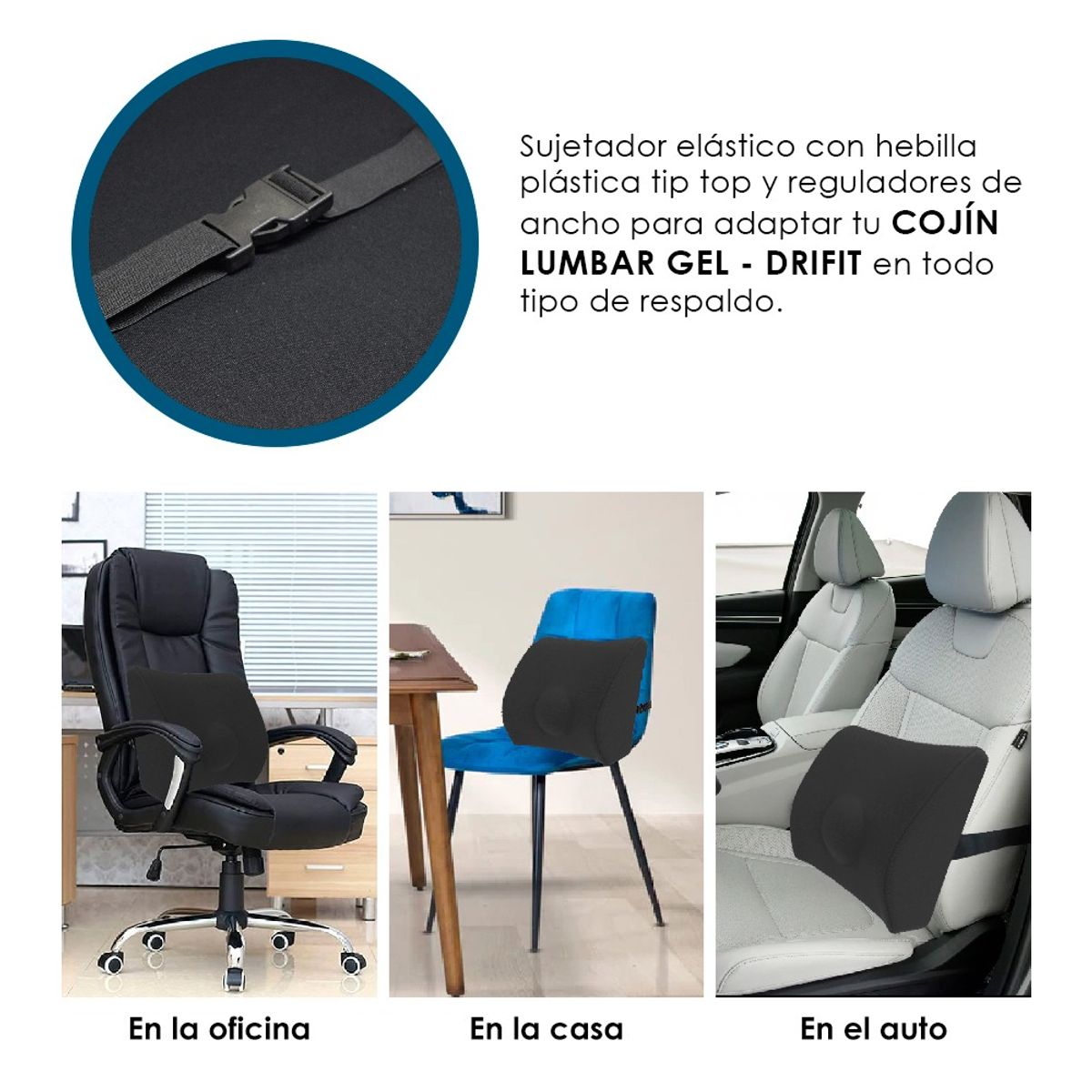 TERAFLEX - COJIN RESPALDO LUMBAR MEMORY FOAM GEL INCLUYE FUNDA DRI FIT  TERAFLEX