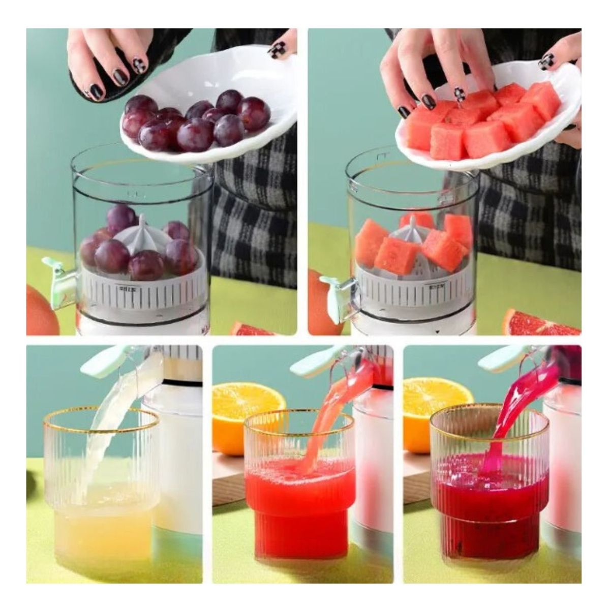 GENERICO - Exprimidor de Naranja y Frutas Eléctrico Portátil Recargable