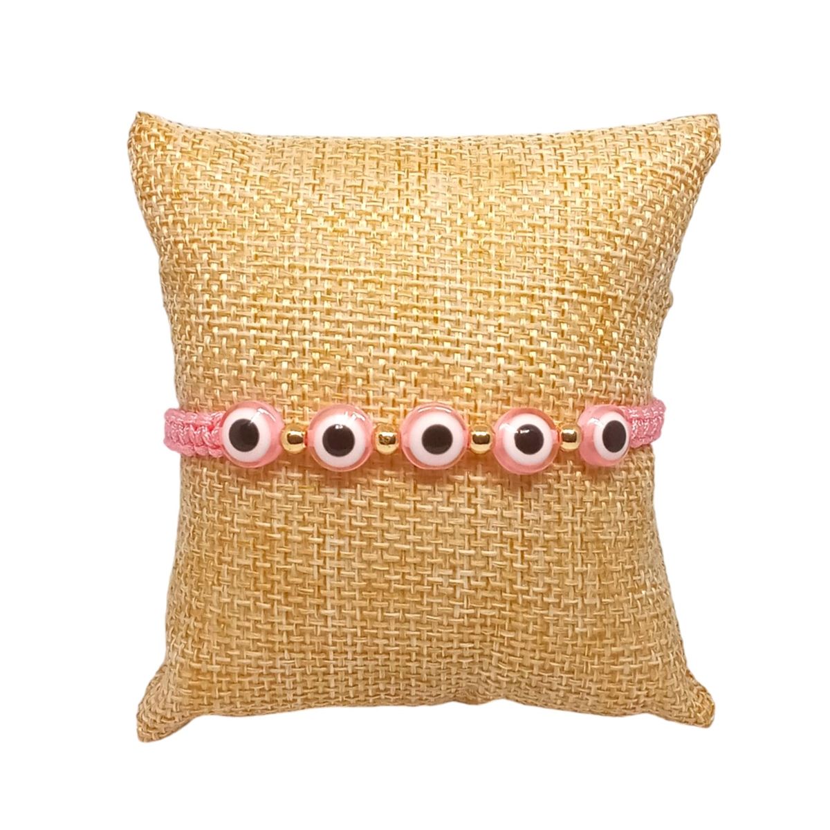LUCYANA JOYAS Y ACCESORIOS - Pulsera para Mujer de Hilo Rosado con Ojo Turco - Joyas Lucyana