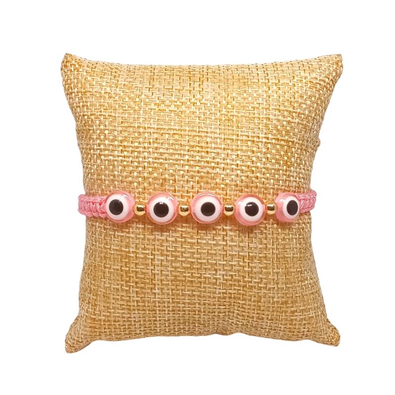 LUCYANA JOYAS Y ACCESORIOS - Pulsera para Mujer de Hilo Rosado con Ojo Turco - Joyas Lucyana