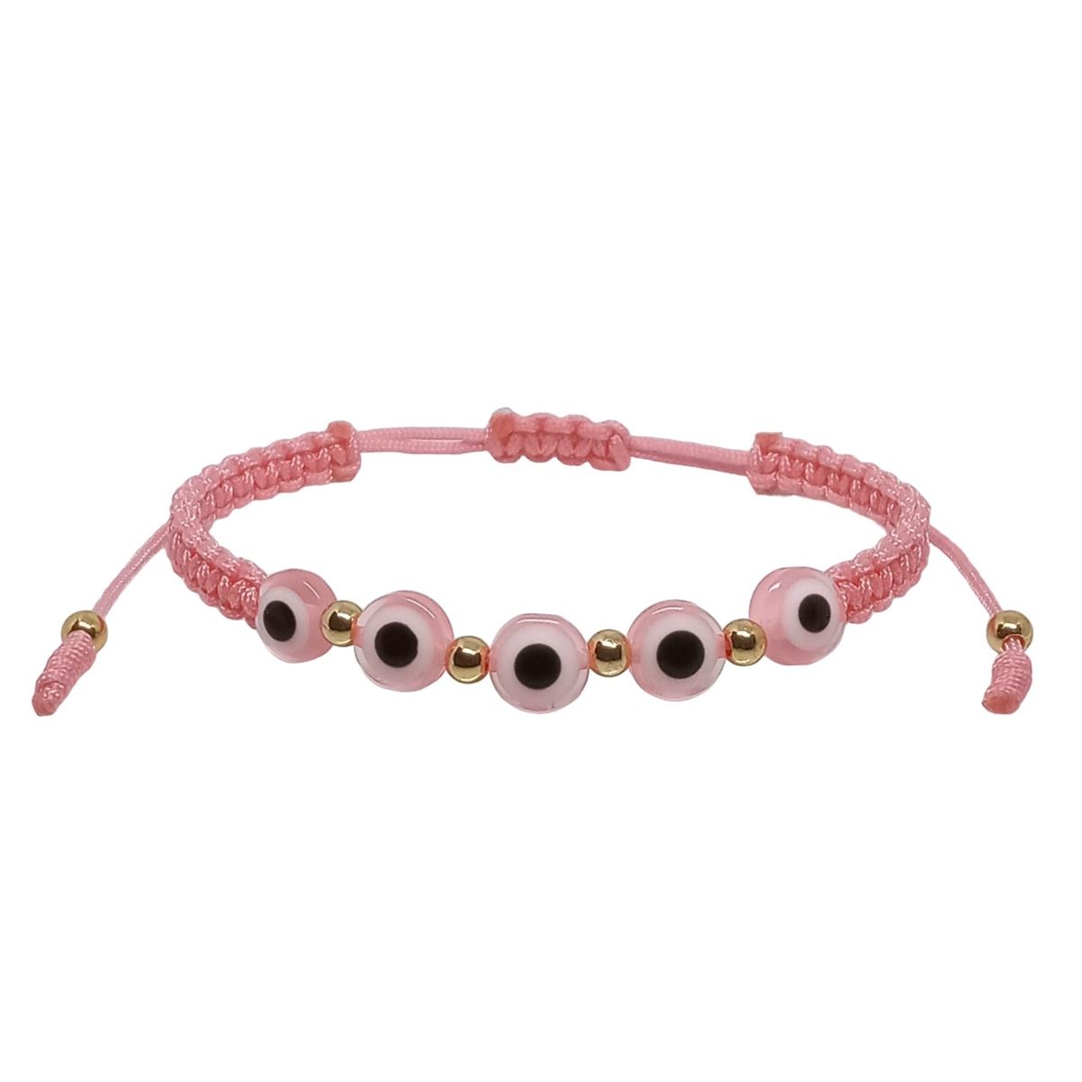 LUCYANA JOYAS Y ACCESORIOS - Pulsera para Mujer de Hilo Rosado con Ojo Turco - Joyas Lucyana