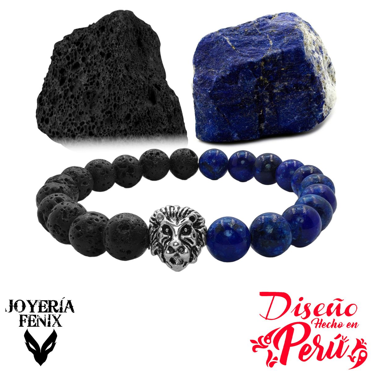 JOYERIA FENIX - Pulsera Dúo Piedra Natural León - Joyería Fénix