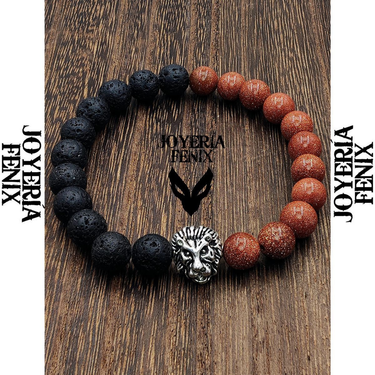 JOYERIA FENIX - Pulsera Dúo Piedra Natural León - Joyería Fénix
