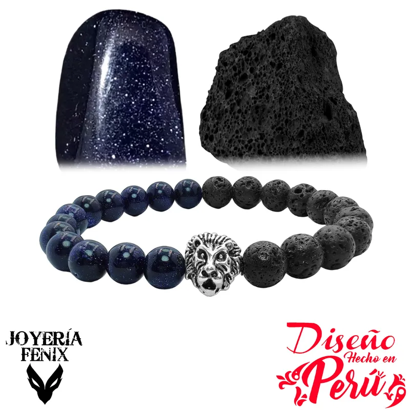 JOYERIA FENIX - Pulsera Dúo Piedra Natural León - Joyería Fénix