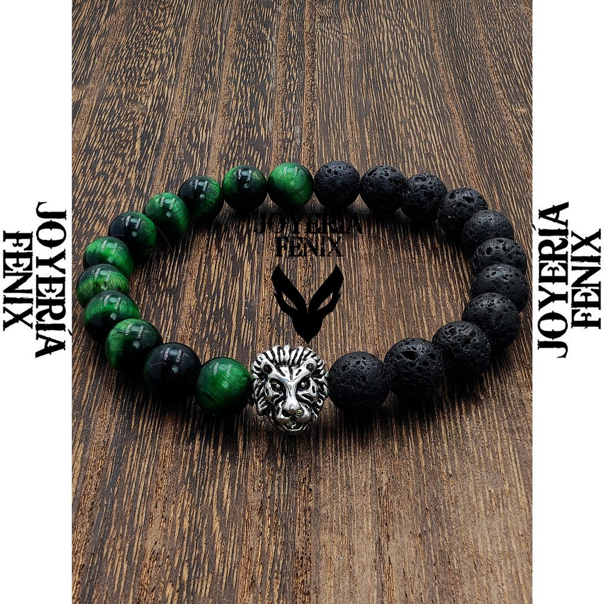 JOYERIA FENIX - Pulsera Dúo Piedra Natural León - Joyería Fénix