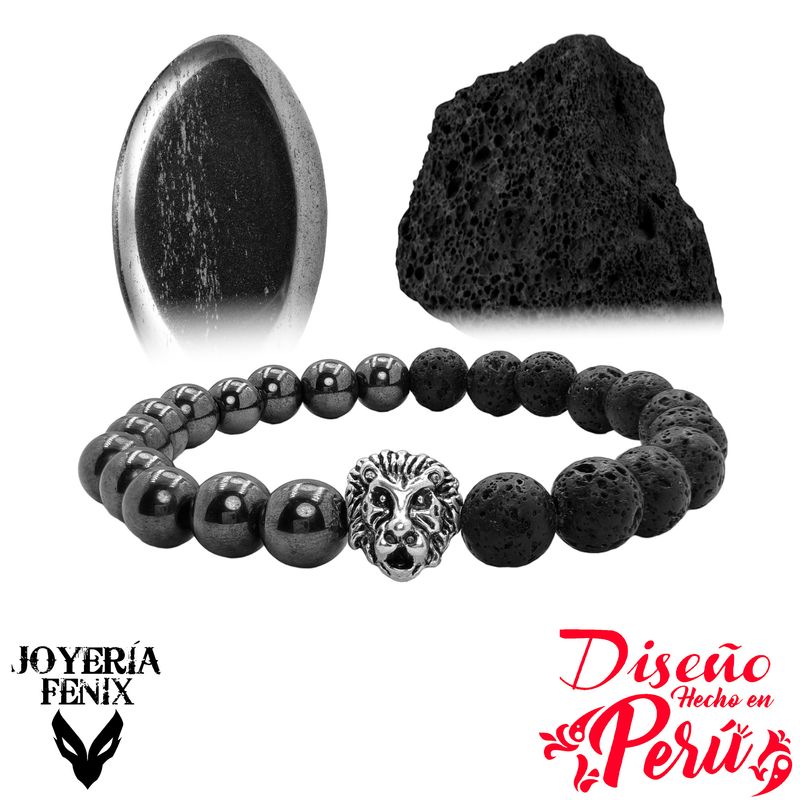 JOYERIA FENIX - Pulsera Dúo Piedra Natural León - Joyería Fénix