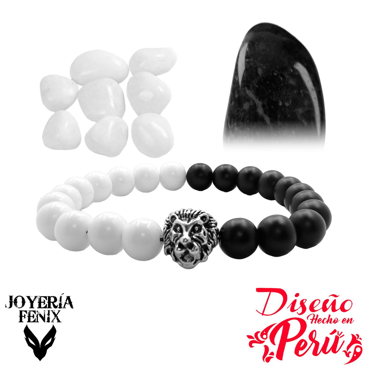 JOYERIA FENIX - Pulsera Dúo Piedra Natural León - Joyería Fénix