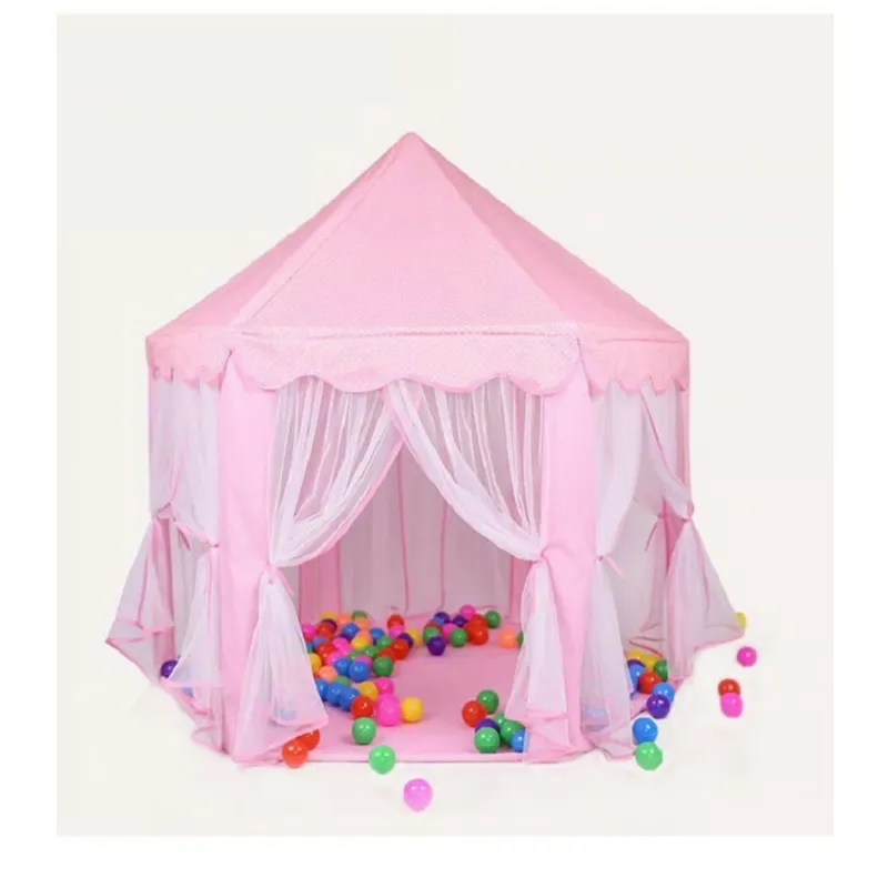 GENERICO - Carpa Castillo Armable Modelo Princesa Tul Rosado