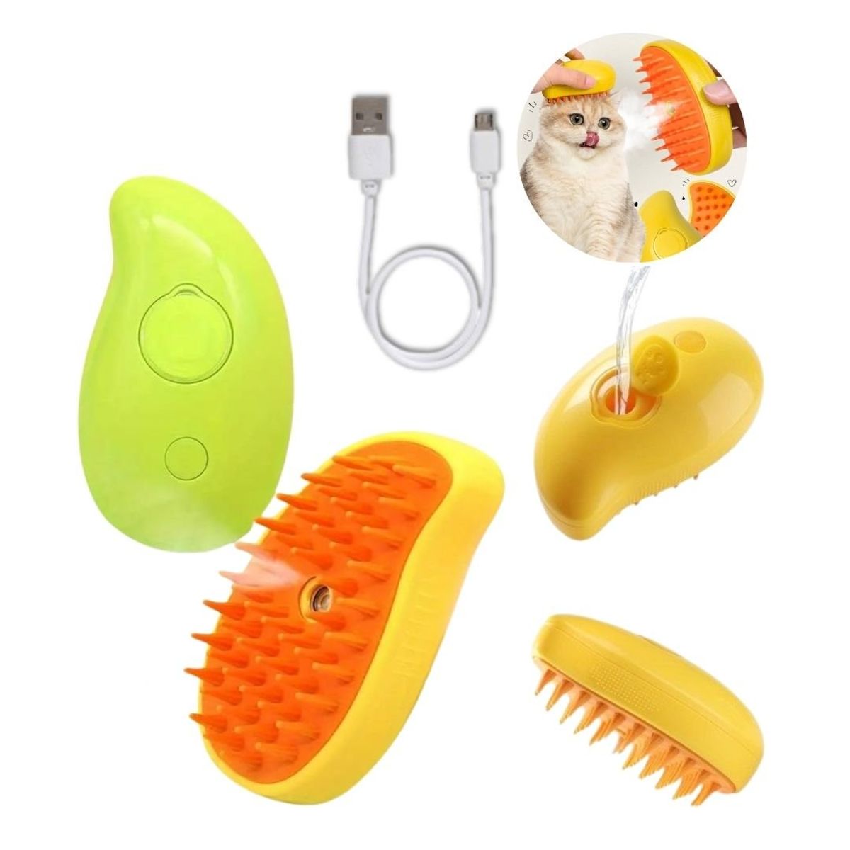 GENERICO - Cepillo De Vapor Autolimpiante Para Perros Y Gatos