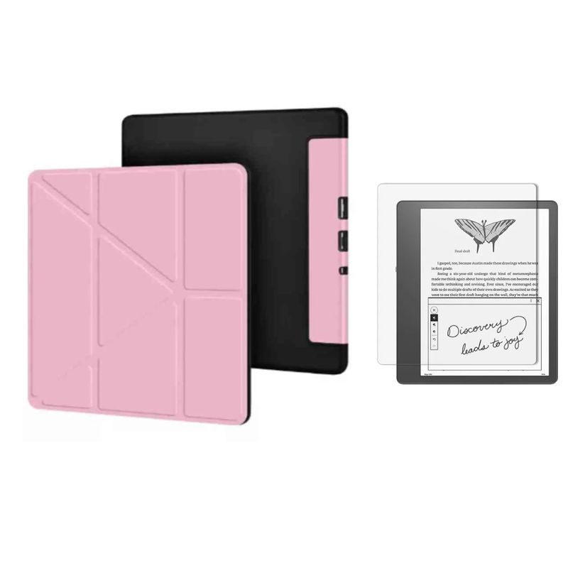 GENERICO - Funda case plegable para Amazon Kindle SCRIBE 10.2 pulg rosa + pantalla