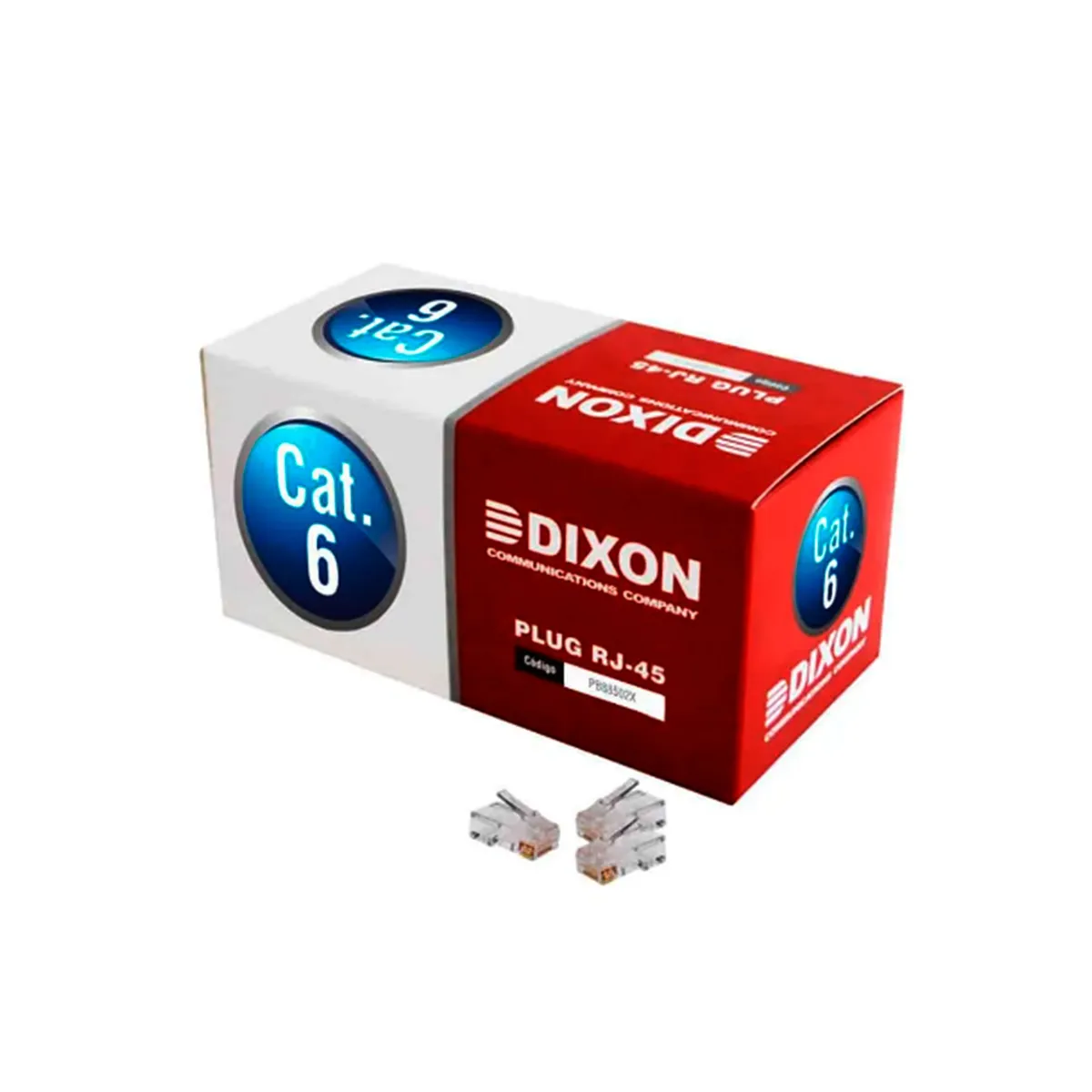 DIXON - CONECTORES RJ-45 DIXON CAT.6, CAJA 100 UND - P/N: PB88502X-CN