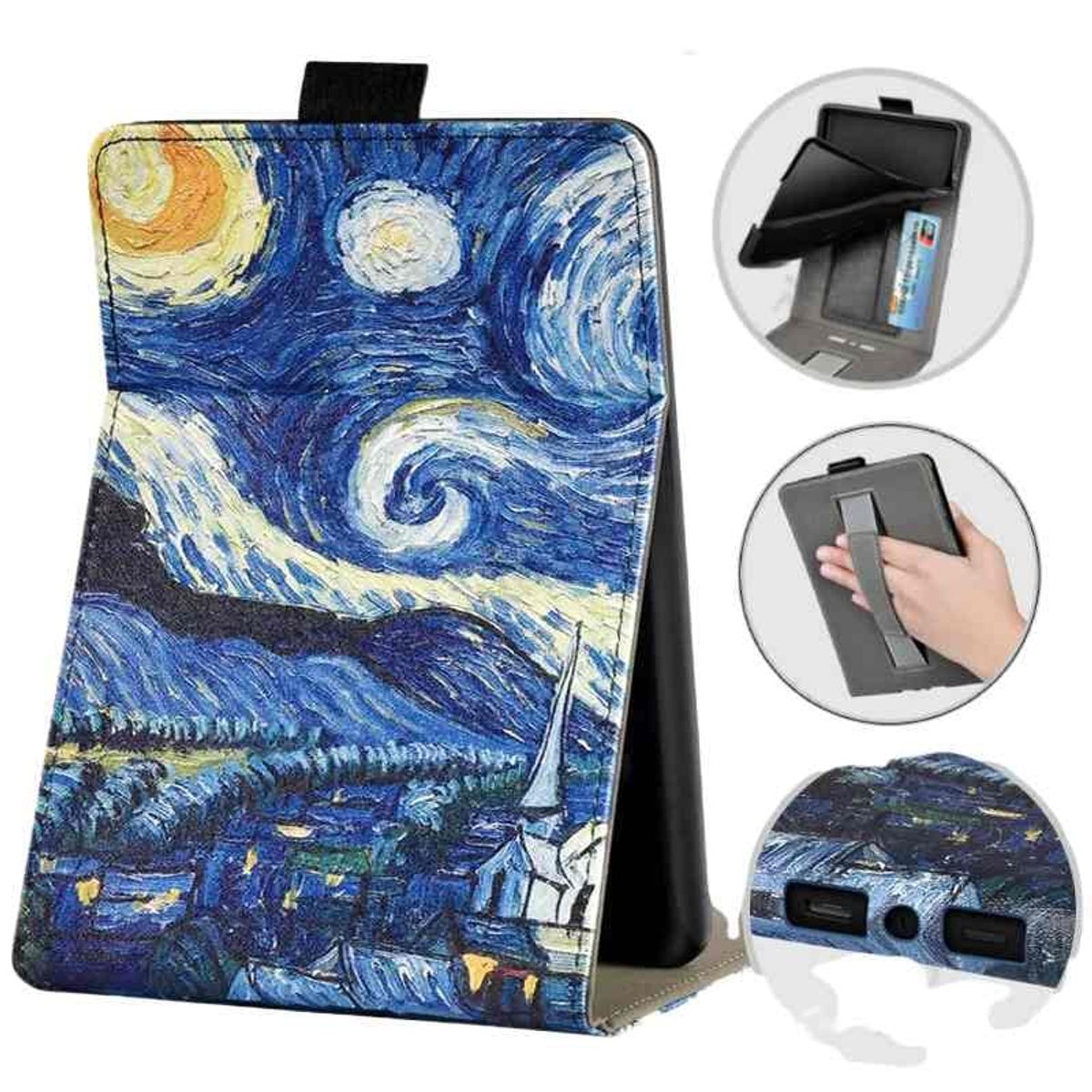 GENERICO - Funda c apoyo para Kindle Paperwhite 10gen PQ94WIF NOCHE ESTRELLADA