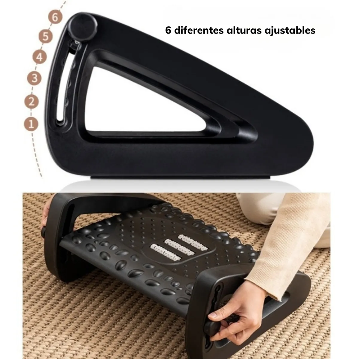 GENERICO - REPOSAPIES SOPORTE PARA PIES ERGONOMICO ROSADO GRIS