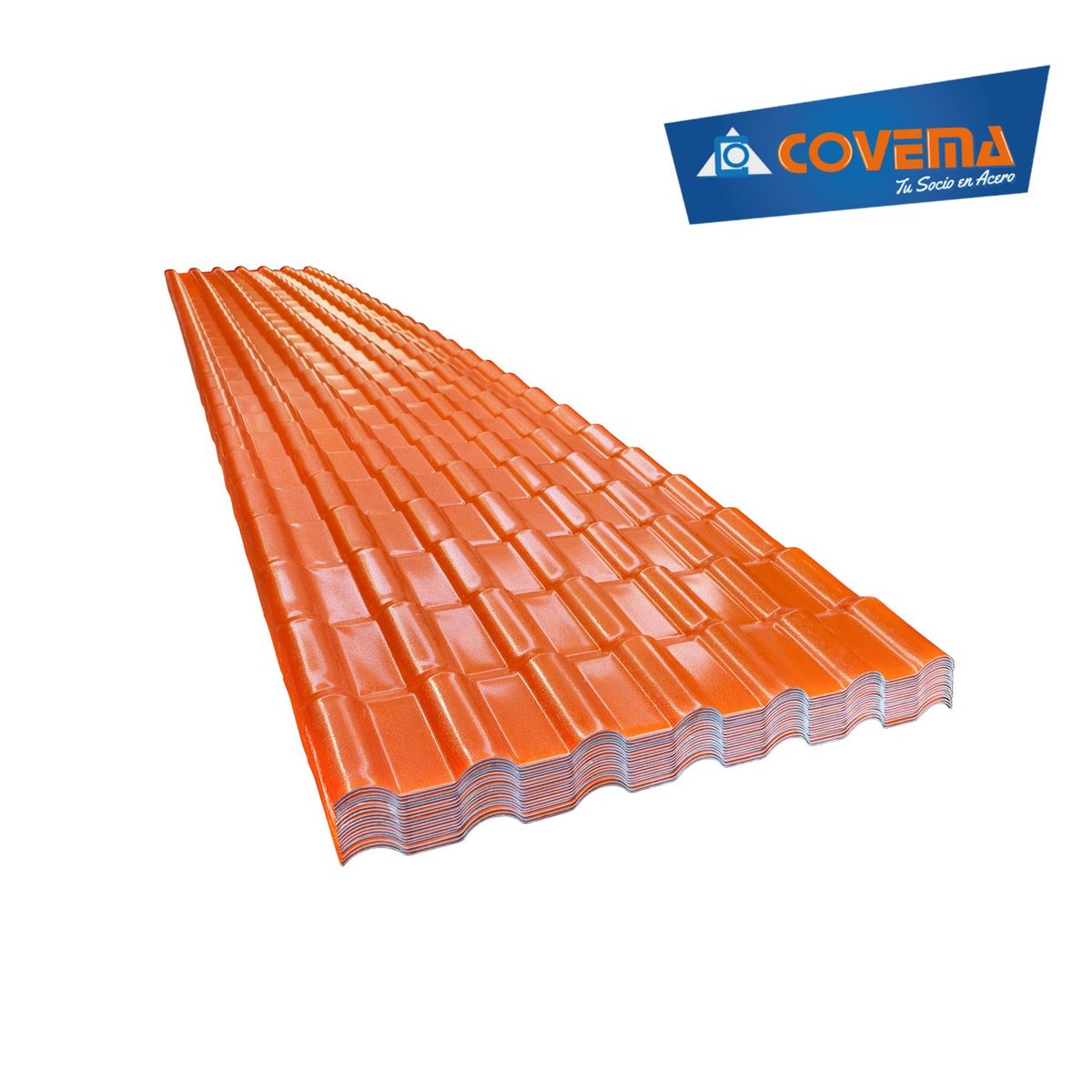 COVEMA - Techo Teja Española Naranja 1.05 x 5.91m x 2.2mm COVEMA