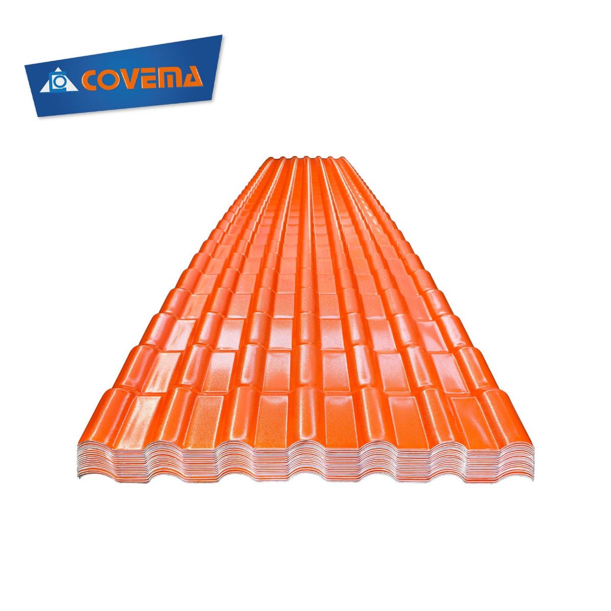 COVEMA - Techo Teja Española Naranja 1.05 x 5.91m x 2.2mm COVEMA