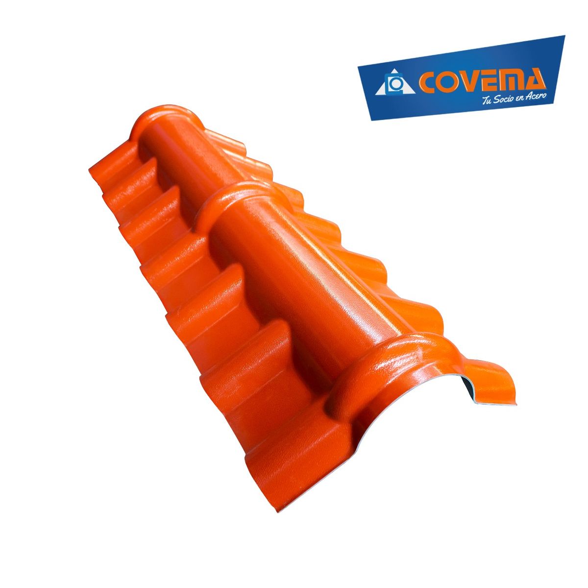 COVEMA - Cumbrera Teja Española Rojo teja 50 cm x 1.05 mts x 2.2mm COVEMA