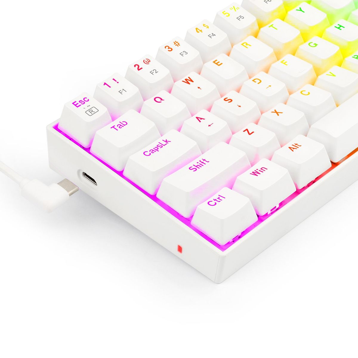 REDRAGON - Teclado Redragon DRAGONBORN Spanish K630W-RGB WHITE BROWN SWITCH