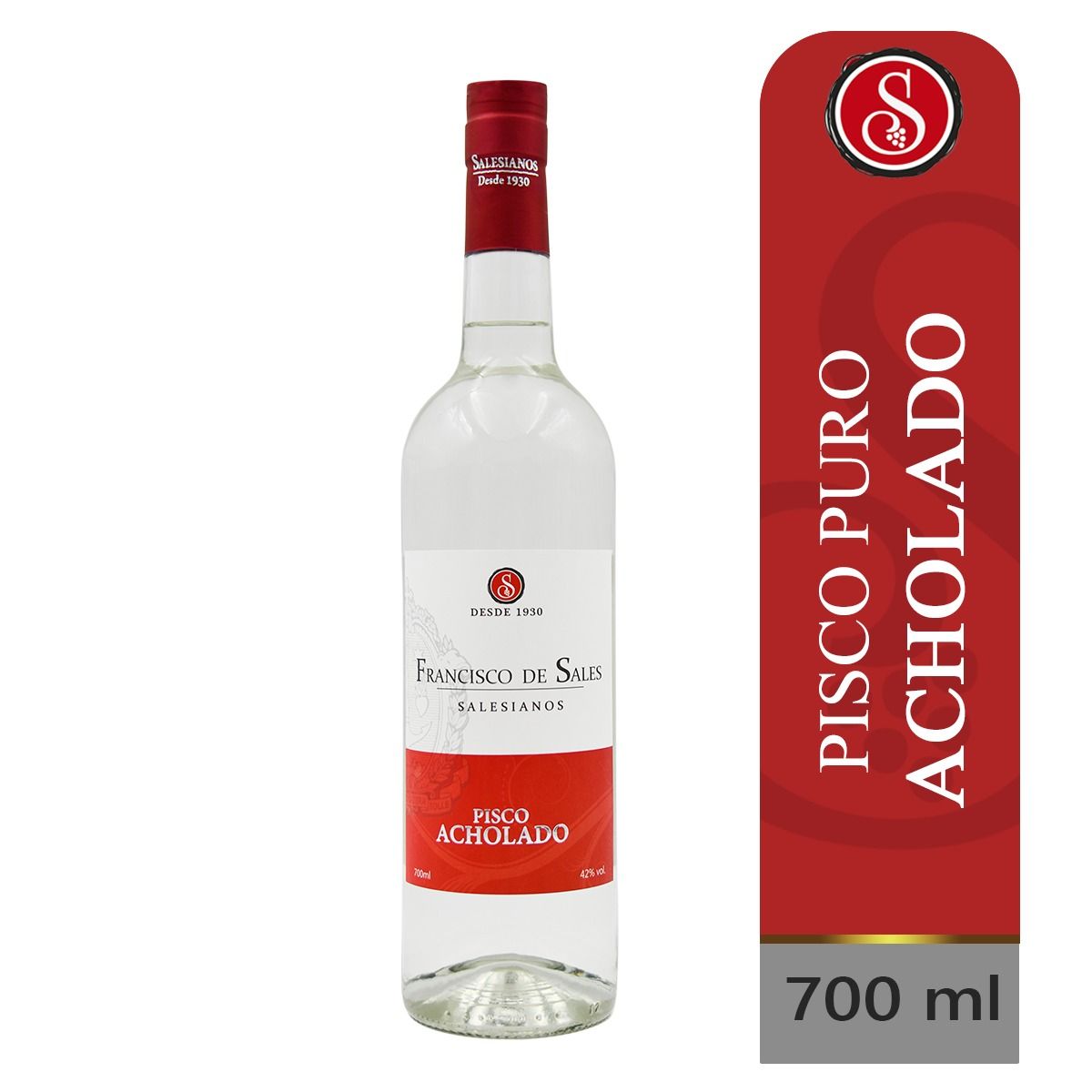 FRANCISCO DE SALES - PISCO ACHOLADO  FRANCISCO DE SALES x 700 ml.