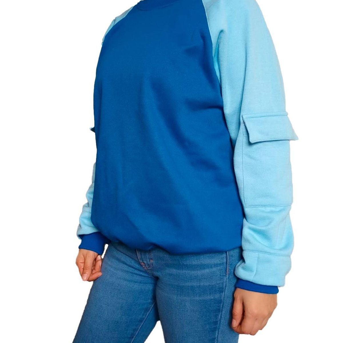 GENERICO - Polera mujer manga rangla  - Nathalie Love It  - sky