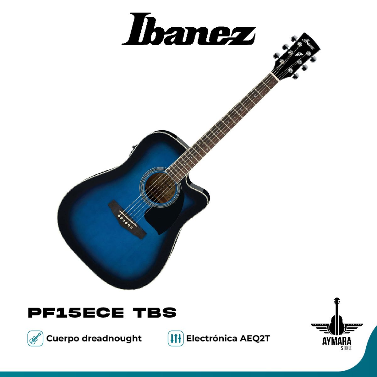 IBANEZ - Guitarra Electroacústica Ibanez PF15ECE TBS
