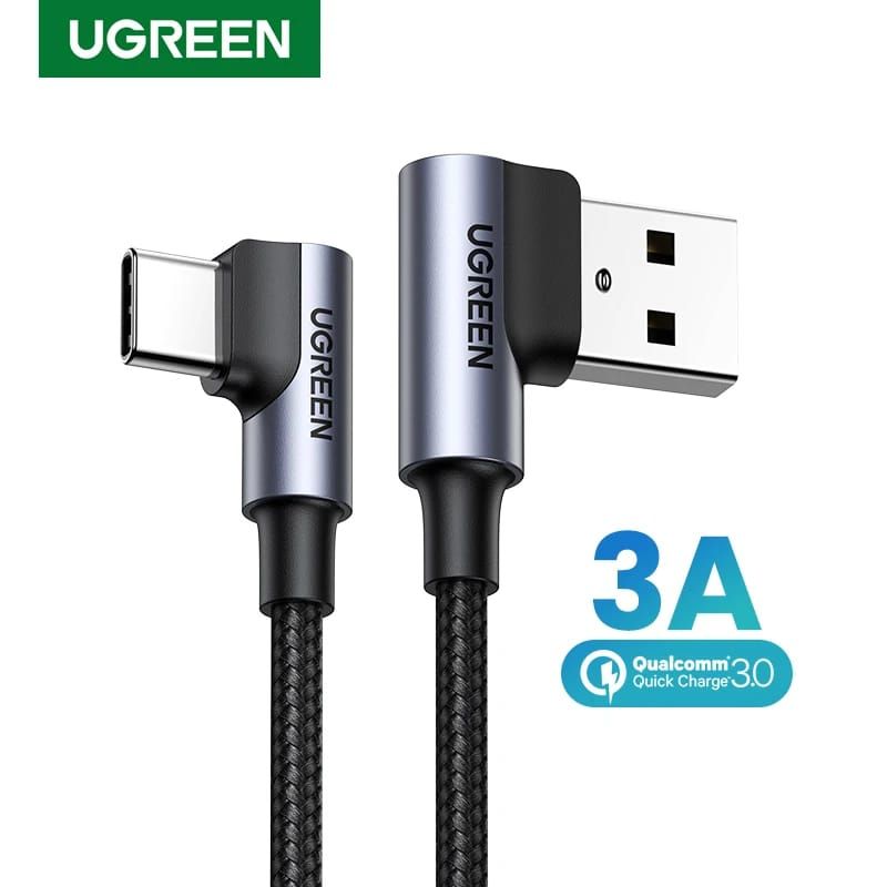 UGREEN - CABLE UGREEN USB a USB C - 2MT - 90 GRADOS EN AMBOS EXTREMOS