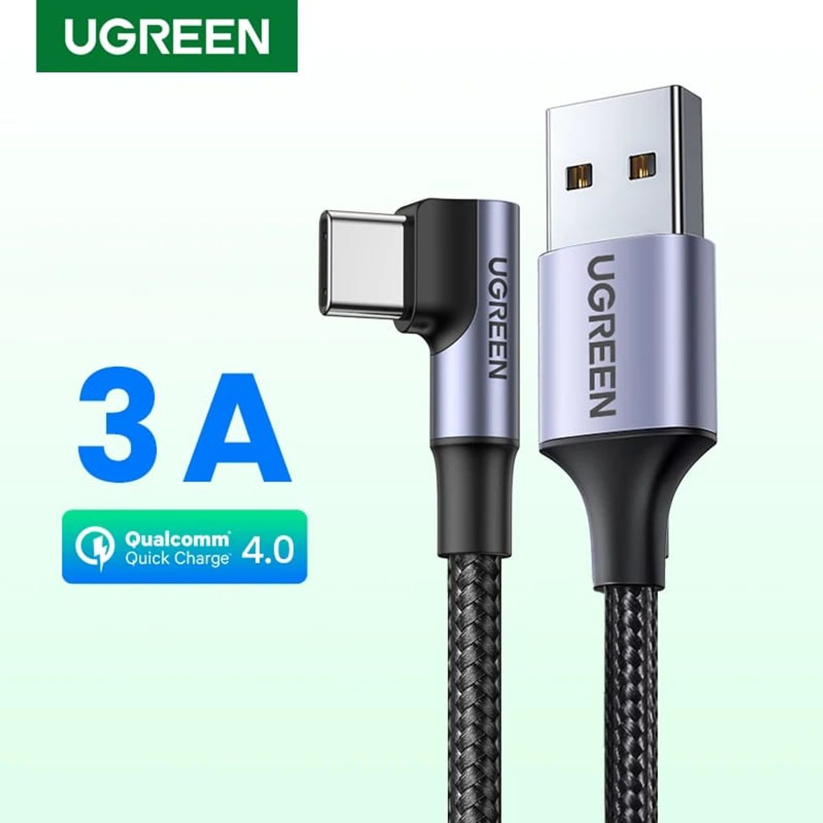 UGREEN - CABLE UGREEN USB TIPO A - USB TIPO C - 2MT - 90 GRADOS