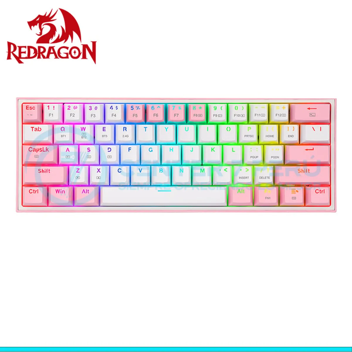 REDRAGON - Teclado Redragon FIZZ PRO Wireless Spanish K616-RGB-PW WHITEPINK