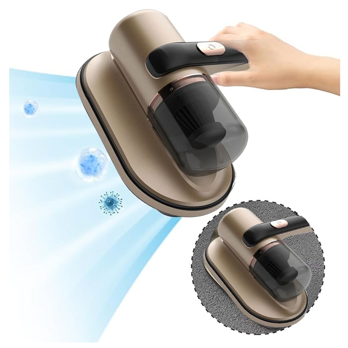 GENERICO - Aspiradora inalámbrica de Mano Anti Acaros Con Luz UV Limpia Colchon