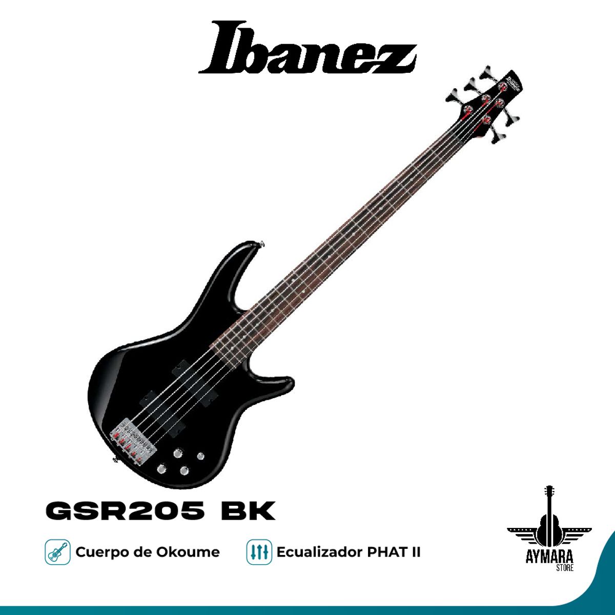 IBANEZ - Bajo eléctrico Ibanez GSR205 BK 5 cuerdas