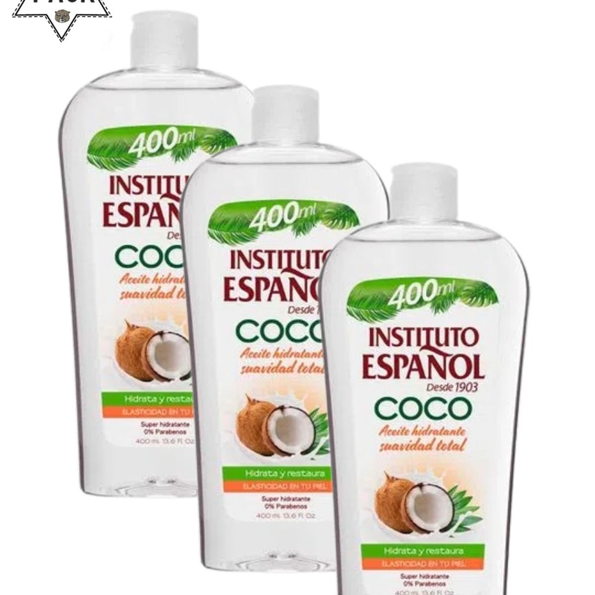 INSTITUTO ESPANOL - Pack 3 Und Instituto Español Aceite Corporal Hidratante Coco