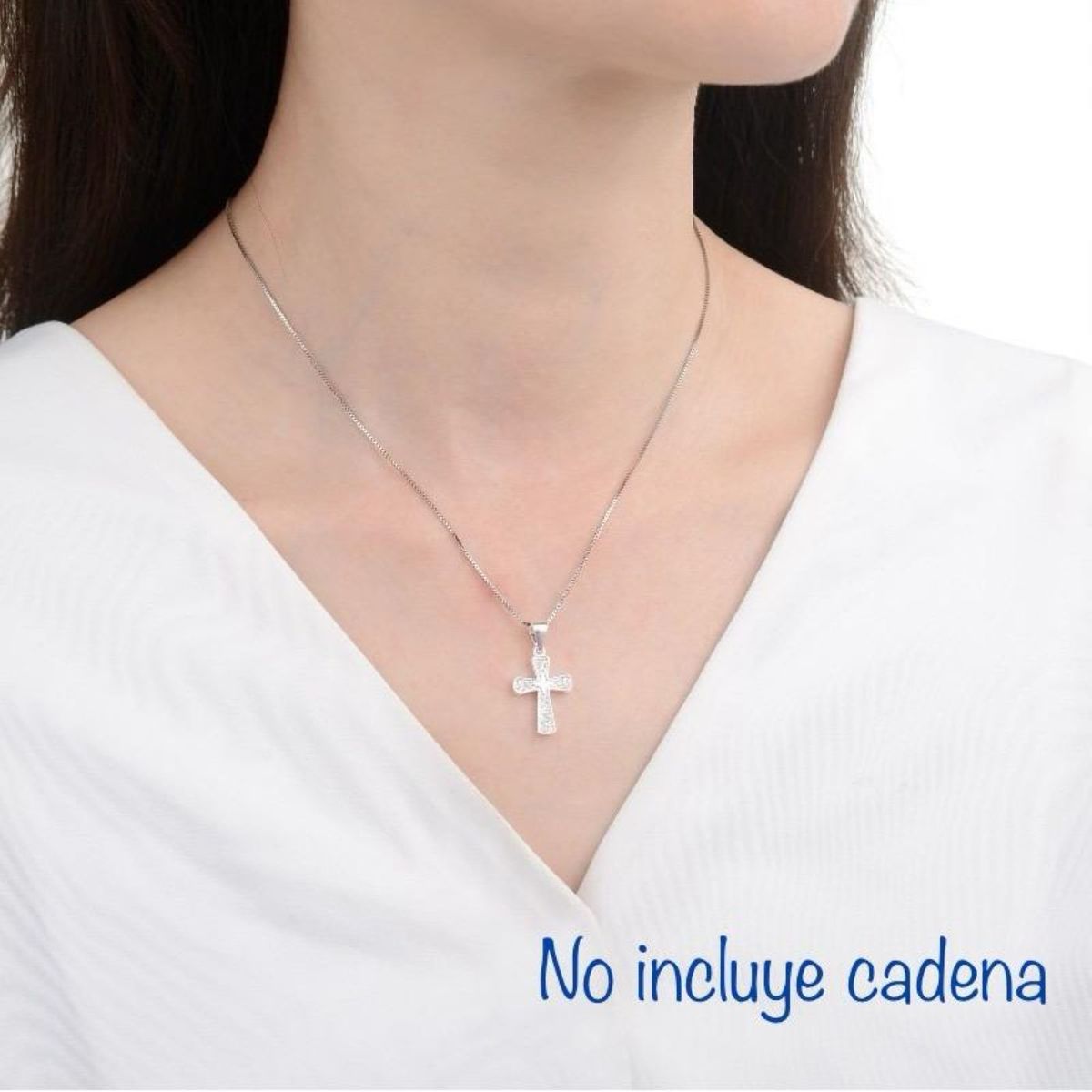 SANTORAL - Dije Cruz con Cristales - Plata