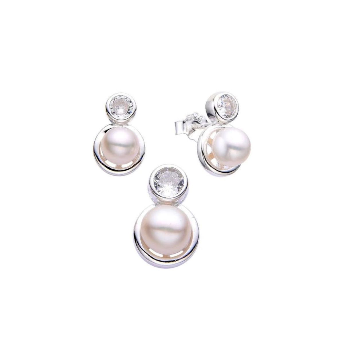 SANTORAL - Juego Perlas con Punto de Luz - Plata