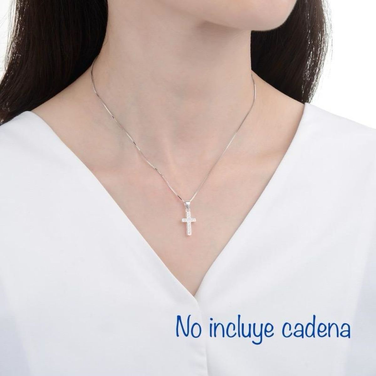 SANTORAL - Dije Cruz con Brillos - Plata