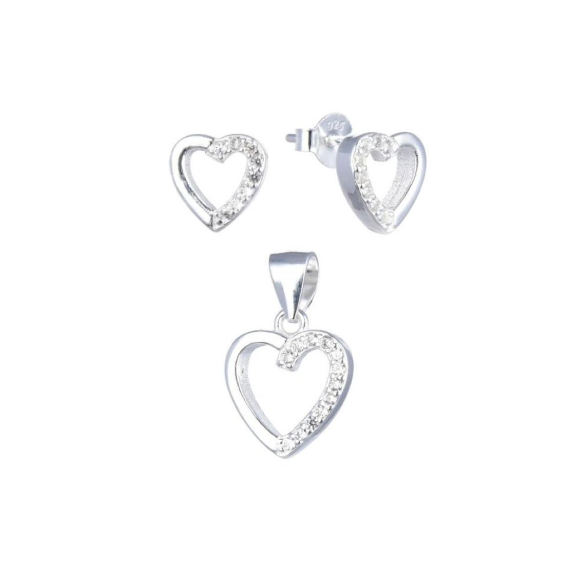 SANTORAL - Juego Corazones con Punto de Luz - Plata