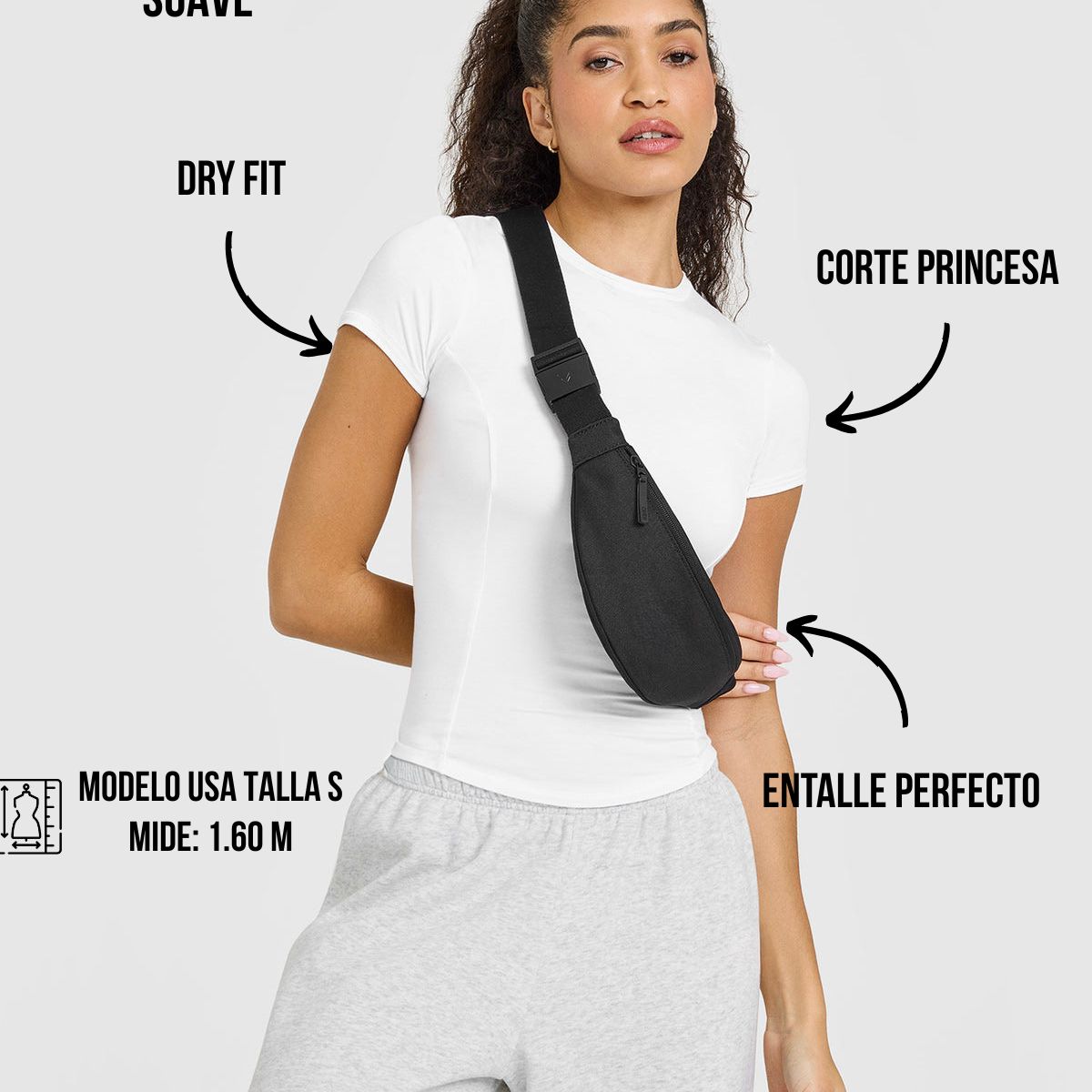 GENERICO - CAMISETA DE LYCRA MANGA CORTA MUJER - TOP ENTALLADO MANGA CORTA MUJER