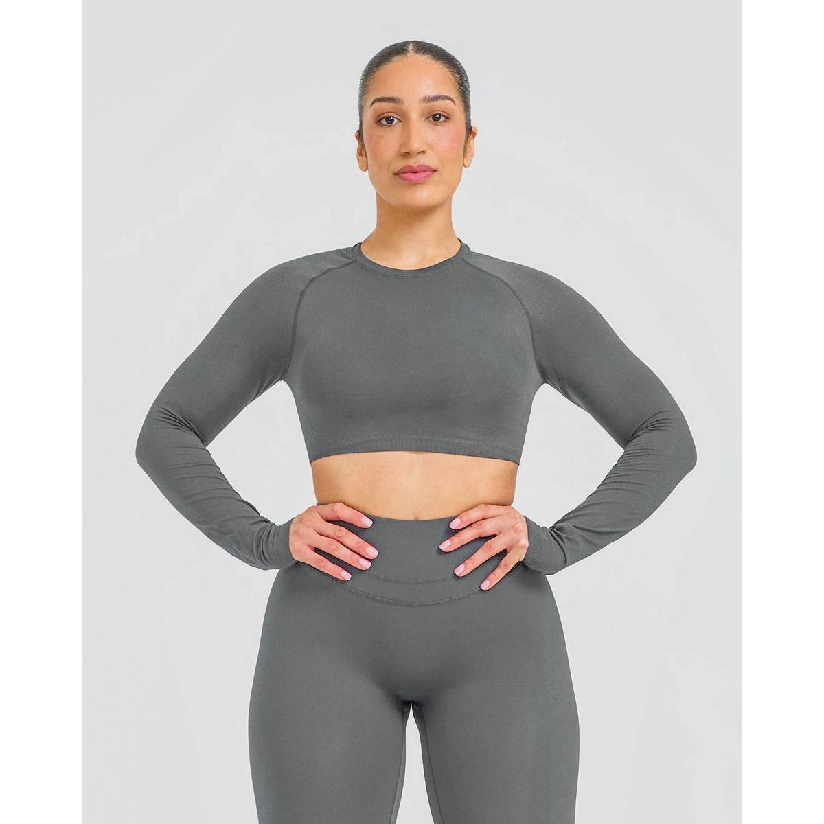 GENERICO - TOP DEPORTIVO MANGA LARGA MUJER CROP DEPORTIVO MANGA LARGA DE LYCRA