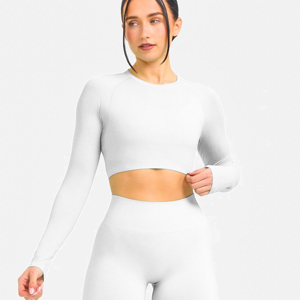 GENERICO - TOP DEPORTIVO MANGA LARGA MUJER CROP DEPORTIVO MANGA LARGA DE LYCRA