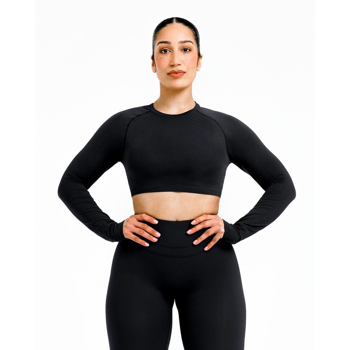GENERICO - TOP DEPORTIVO MANGA LARGA MUJER CROP DEPORTIVO MANGA LARGA DE LYCRA