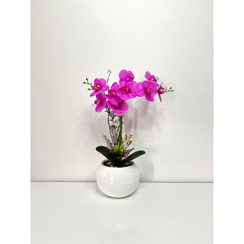 GENERICO - ORQUIDEA FUCSIA BASE BLANCA 40X12