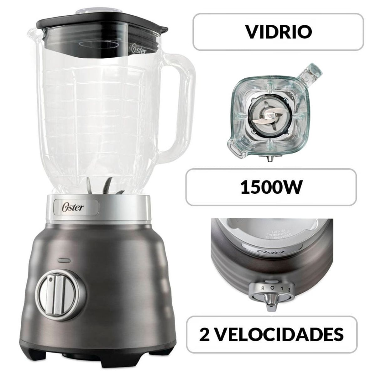 OSTER - Licuadora Osterizer Max Con Tecnología De Motor Reversible Blstpbrgr