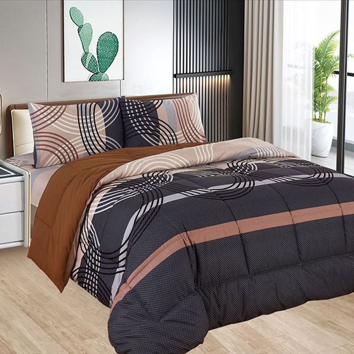 CASATEX - Edredón 2 Plazas + Juego de Sábanas 100% Algodón - 5 Piezas