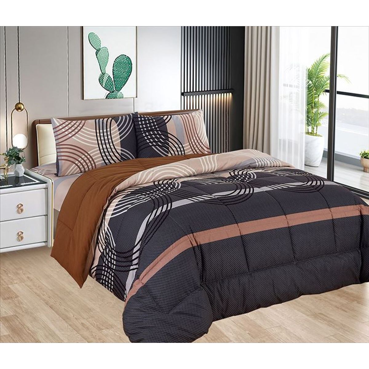 CASATEX - Edredón 2 Plazas + Juego de Sábanas 100% Algodón - 5 Piezas