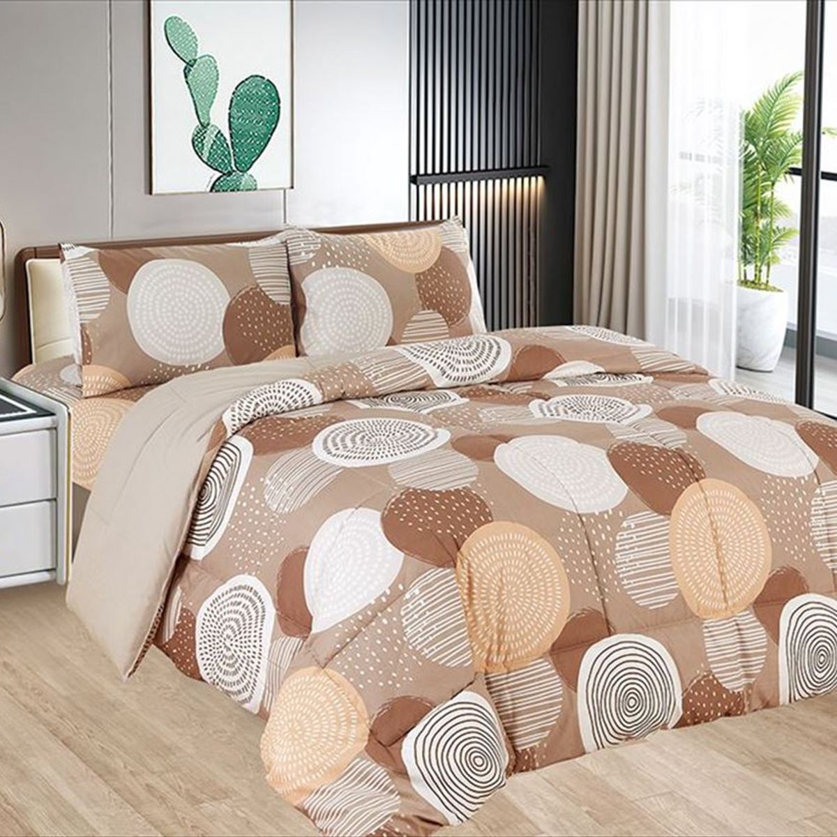 CASATEX - Edredón 2 Plazas + Juego de Sábanas 100% Algodón - 5 Piezas