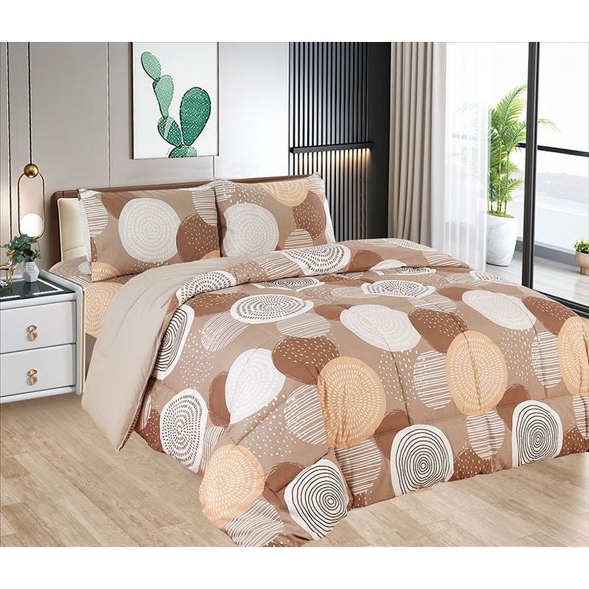 CASATEX - Edredón 2 Plazas + Juego de Sábanas 100% Algodón - 5 Piezas