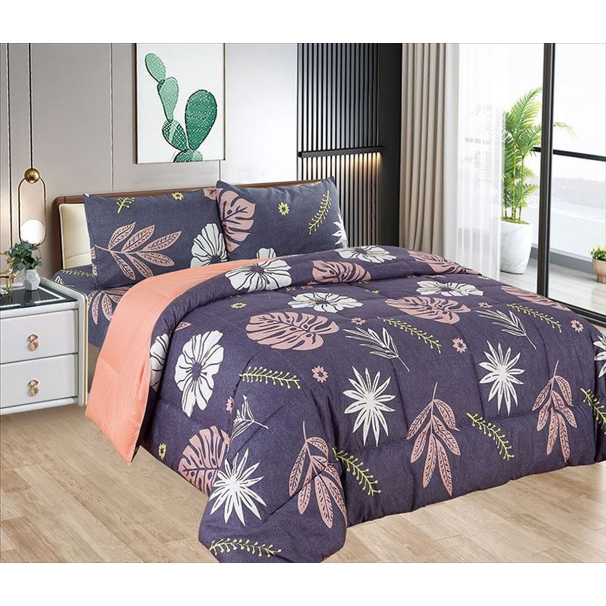 CASATEX - Edredón 2 Plazas + Juego de Sábanas 100% Algodón - 5 Piezas